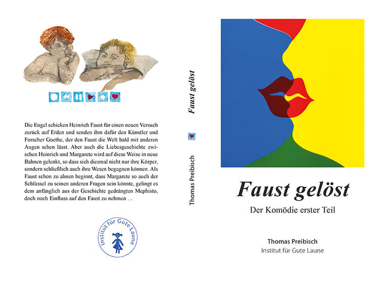 Buchcover doppelseite von Faust gelöst von Thomas Preibisch Goethe Faust mefisto gretchen